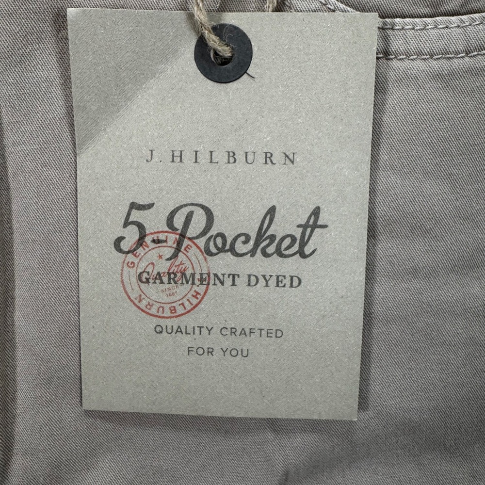 J. Hilburn Mens 5-Pocket Garment Dyed Pants Tan Cotton Stretch Size 37x34 NEW - Picture 3 of 9